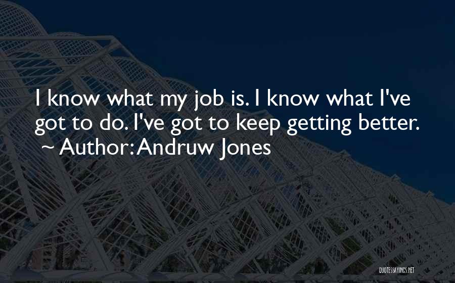 Andruw Jones Quotes: I Know What My Job Is. I Know What I've Got To Do. I've Got To Keep Getting Better.