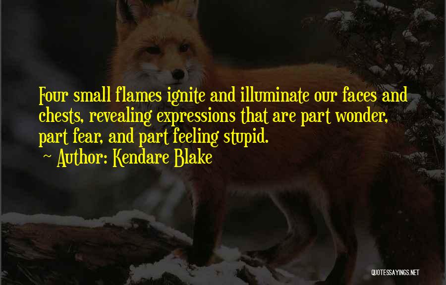 Kendare Blake Quotes: Four Small Flames Ignite And Illuminate Our Faces And Chests, Revealing Expressions That Are Part Wonder, Part Fear, And Part