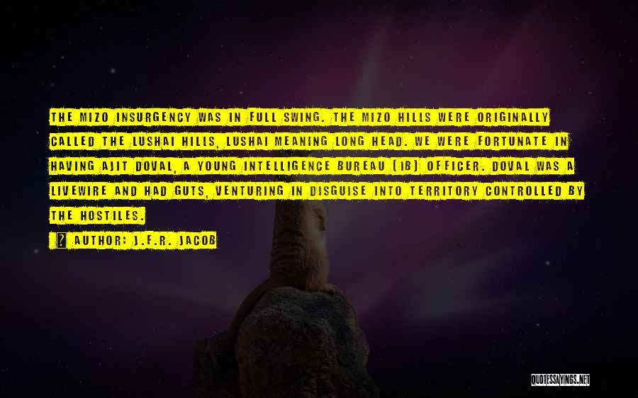 J.F.R. Jacob Quotes: The Mizo Insurgency Was In Full Swing. The Mizo Hills Were Originally Called The Lushai Hills, Lushai Meaning Long Head.