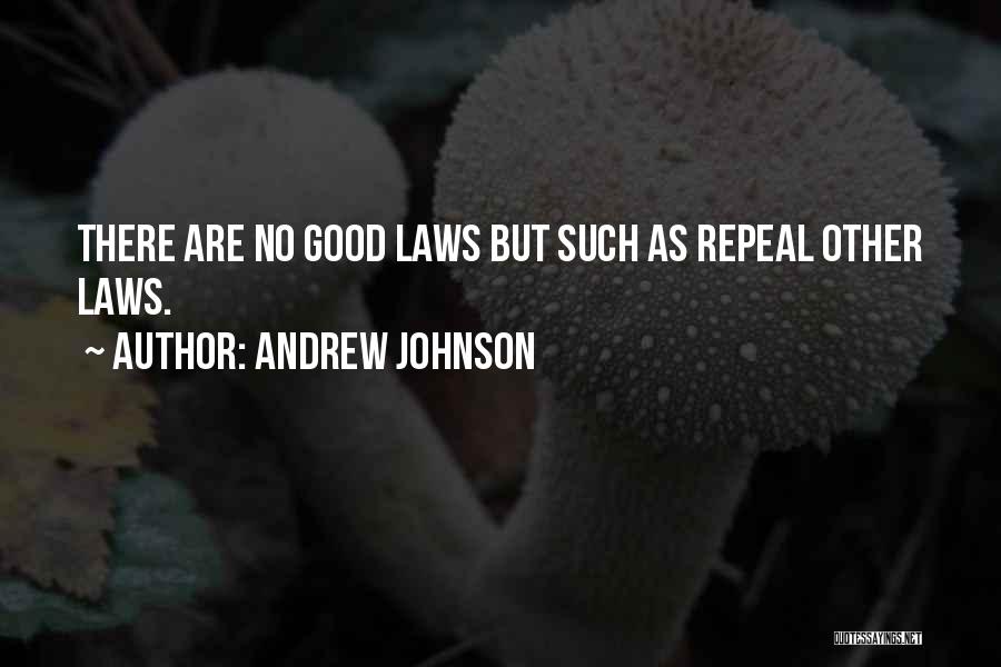 Andrew Johnson Quotes: There Are No Good Laws But Such As Repeal Other Laws.