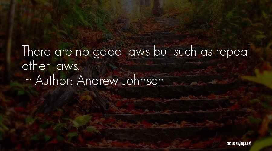 Andrew Johnson Quotes: There Are No Good Laws But Such As Repeal Other Laws.