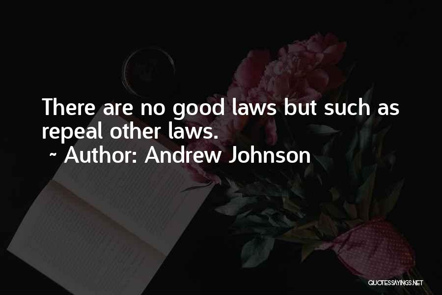 Andrew Johnson Quotes: There Are No Good Laws But Such As Repeal Other Laws.