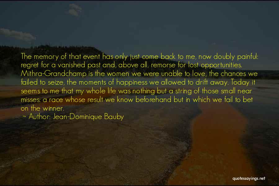 Jean-Dominique Bauby Quotes: The Memory Of That Event Has Only Just Come Back To Me, Now Doubly Painful: Regret For A Vanished Past