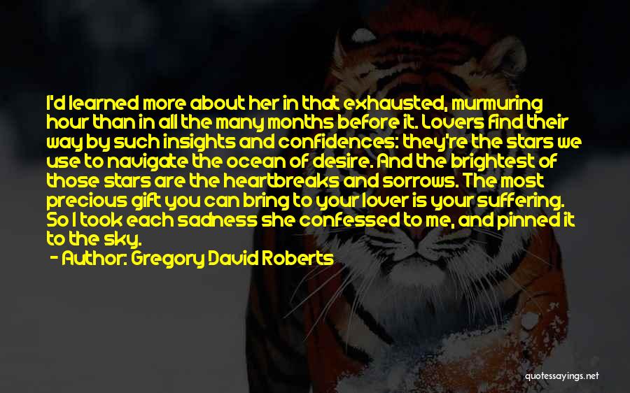 Gregory David Roberts Quotes: I'd Learned More About Her In That Exhausted, Murmuring Hour Than In All The Many Months Before It. Lovers Find