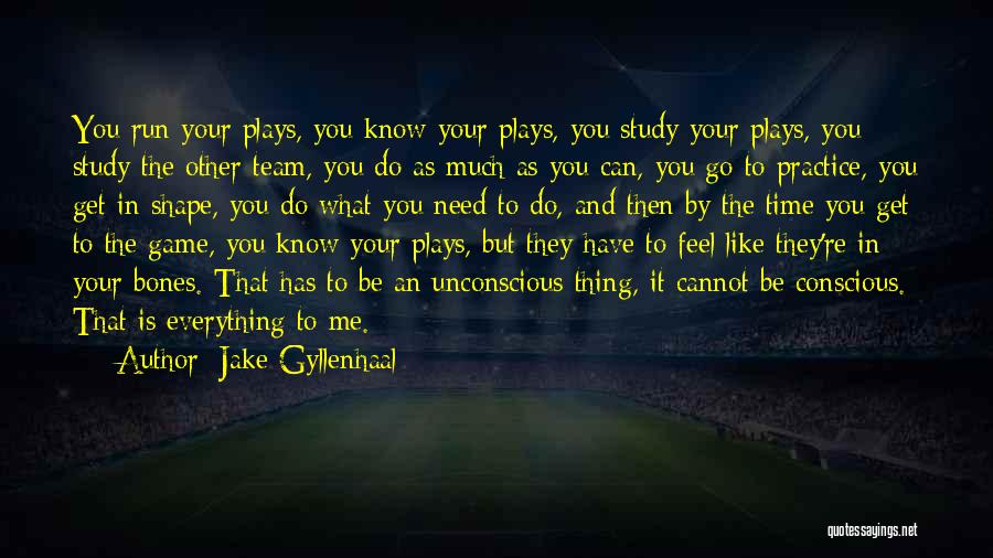 Jake Gyllenhaal Quotes: You Run Your Plays, You Know Your Plays, You Study Your Plays, You Study The Other Team, You Do As