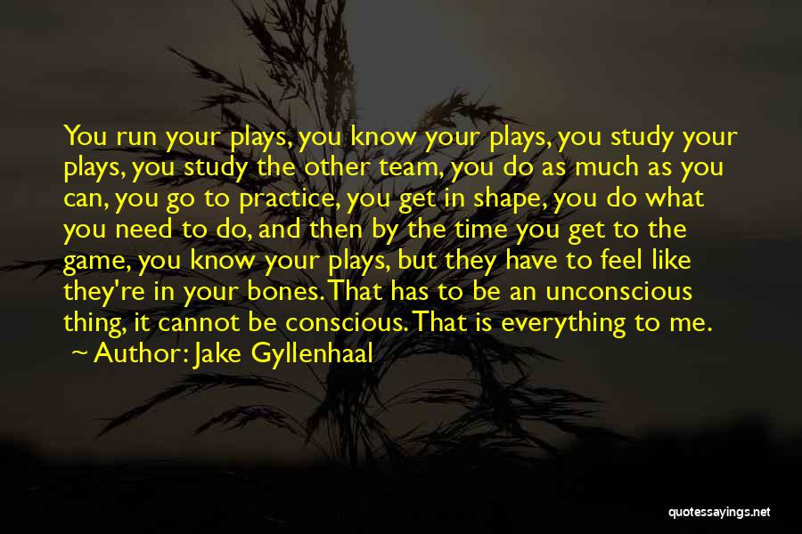 Jake Gyllenhaal Quotes: You Run Your Plays, You Know Your Plays, You Study Your Plays, You Study The Other Team, You Do As