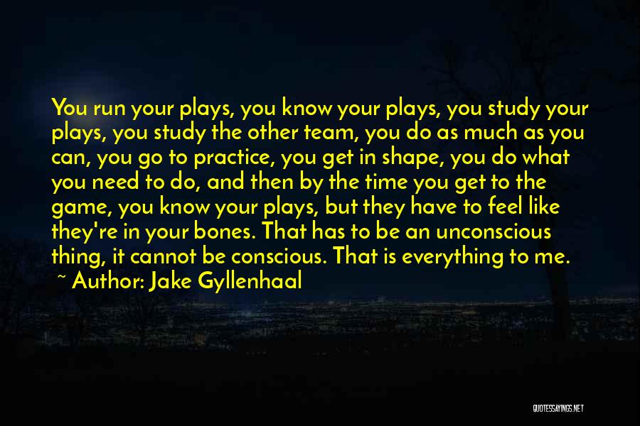 Jake Gyllenhaal Quotes: You Run Your Plays, You Know Your Plays, You Study Your Plays, You Study The Other Team, You Do As