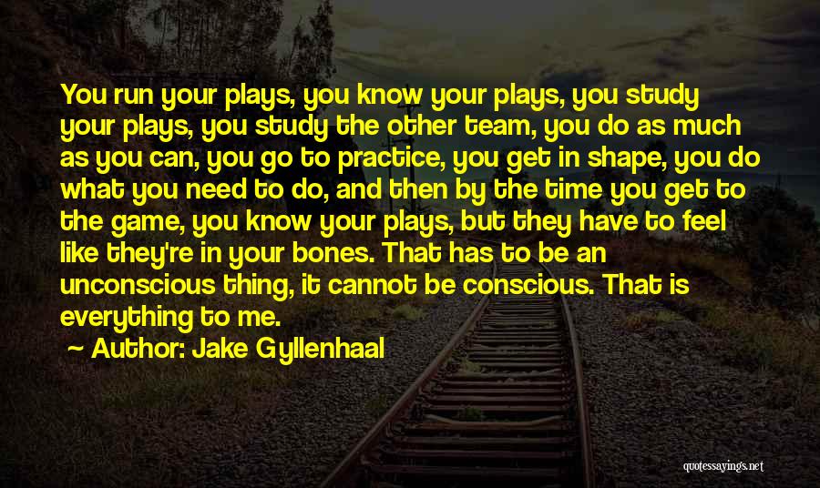 Jake Gyllenhaal Quotes: You Run Your Plays, You Know Your Plays, You Study Your Plays, You Study The Other Team, You Do As