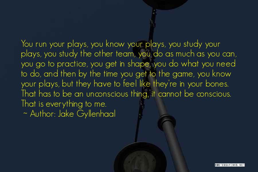 Jake Gyllenhaal Quotes: You Run Your Plays, You Know Your Plays, You Study Your Plays, You Study The Other Team, You Do As