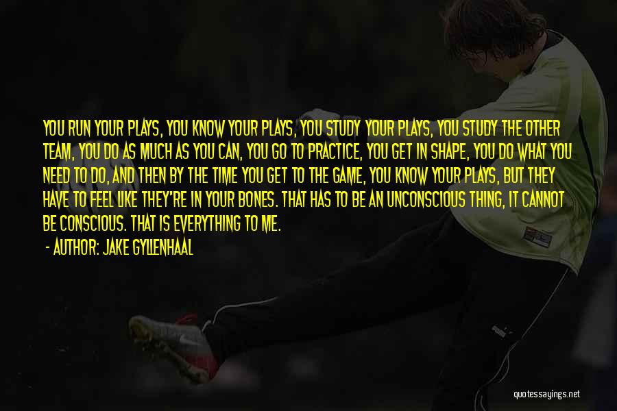 Jake Gyllenhaal Quotes: You Run Your Plays, You Know Your Plays, You Study Your Plays, You Study The Other Team, You Do As