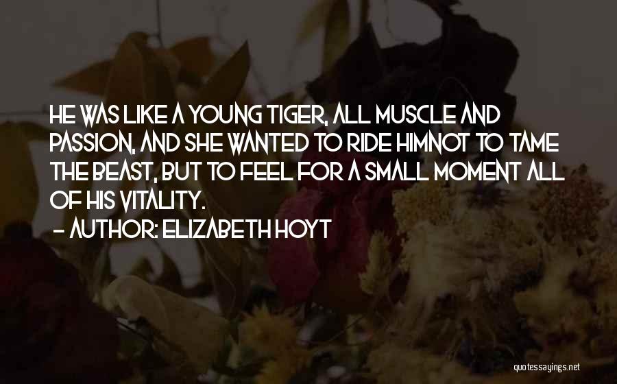 Elizabeth Hoyt Quotes: He Was Like A Young Tiger, All Muscle And Passion, And She Wanted To Ride Himnot To Tame The Beast,