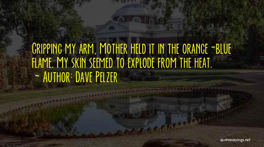Dave Pelzer Quotes: Gripping My Arm, Mother Held It In The Orange-blue Flame. My Skin Seemed To Explode From The Heat.