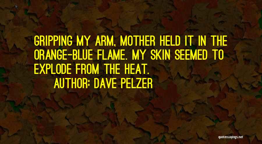 Dave Pelzer Quotes: Gripping My Arm, Mother Held It In The Orange-blue Flame. My Skin Seemed To Explode From The Heat.
