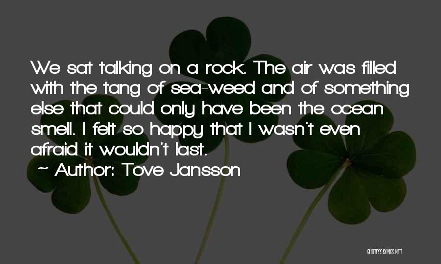 Tove Jansson Quotes: We Sat Talking On A Rock. The Air Was Filled With The Tang Of Sea-weed And Of Something Else That