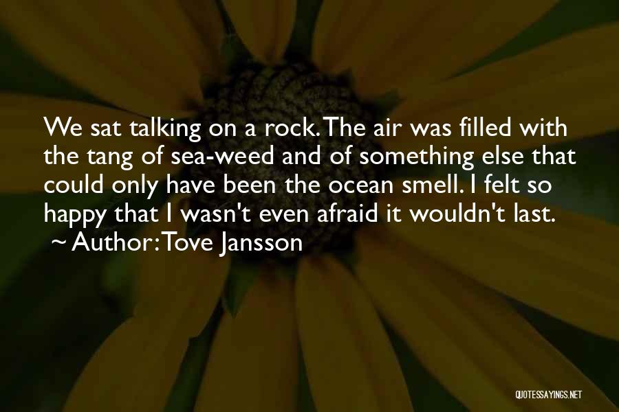 Tove Jansson Quotes: We Sat Talking On A Rock. The Air Was Filled With The Tang Of Sea-weed And Of Something Else That