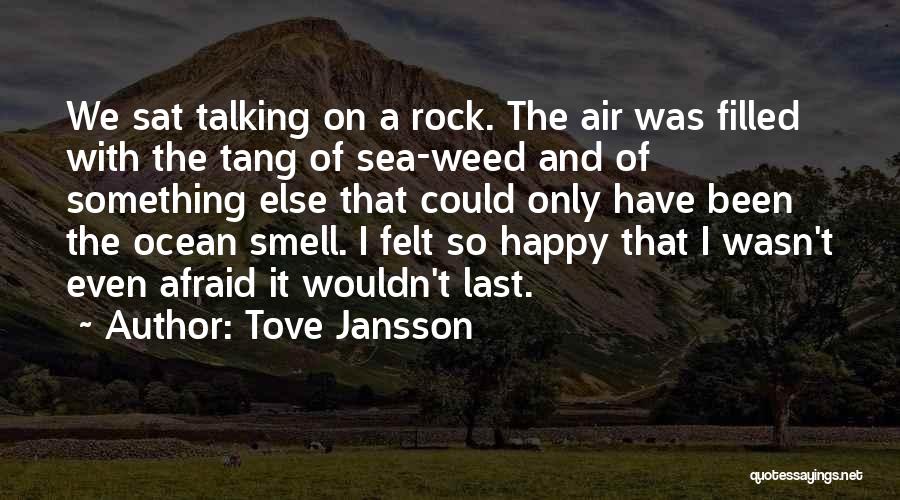 Tove Jansson Quotes: We Sat Talking On A Rock. The Air Was Filled With The Tang Of Sea-weed And Of Something Else That