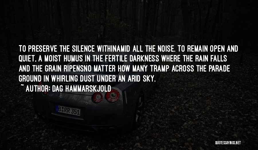 Dag Hammarskjold Quotes: To Preserve The Silence Withinamid All The Noise. To Remain Open And Quiet, A Moist Humus In The Fertile Darkness