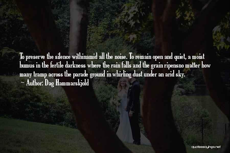 Dag Hammarskjold Quotes: To Preserve The Silence Withinamid All The Noise. To Remain Open And Quiet, A Moist Humus In The Fertile Darkness