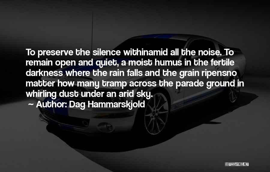 Dag Hammarskjold Quotes: To Preserve The Silence Withinamid All The Noise. To Remain Open And Quiet, A Moist Humus In The Fertile Darkness