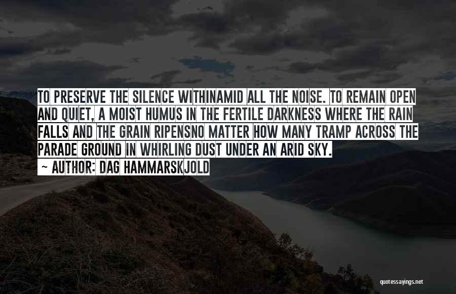 Dag Hammarskjold Quotes: To Preserve The Silence Withinamid All The Noise. To Remain Open And Quiet, A Moist Humus In The Fertile Darkness
