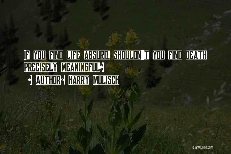 Harry Mulisch Quotes: If You Find Life Absurd, Shouldn't You Find Death Precisely Meaningful?