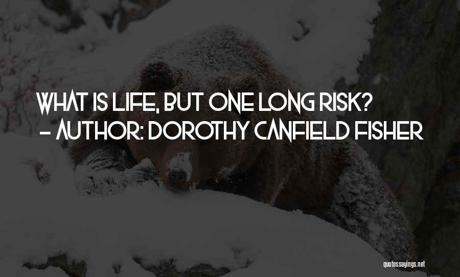 Dorothy Canfield Fisher Quotes: What Is Life, But One Long Risk?