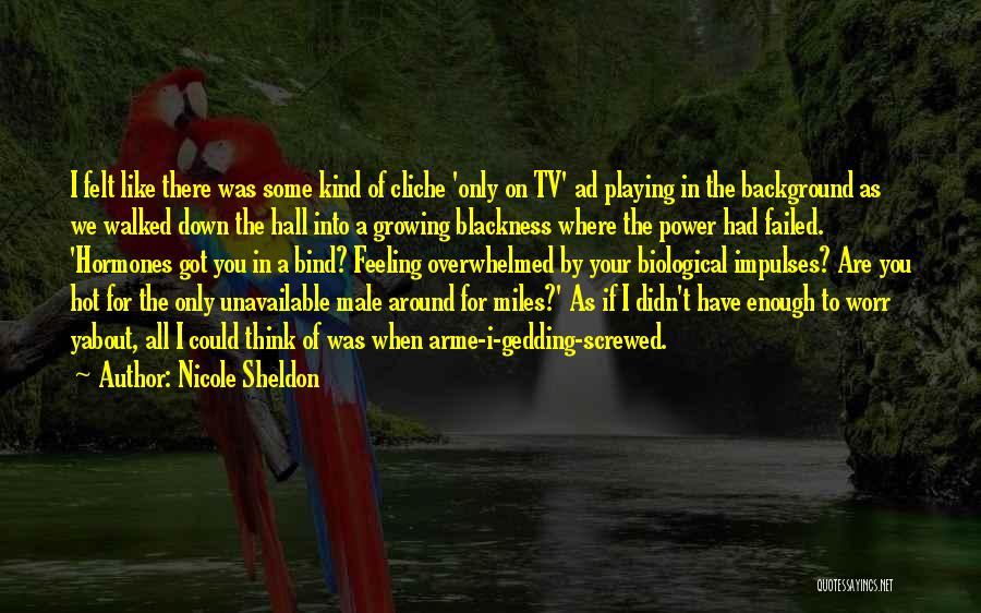 Nicole Sheldon Quotes: I Felt Like There Was Some Kind Of Cliche 'only On Tv' Ad Playing In The Background As We Walked