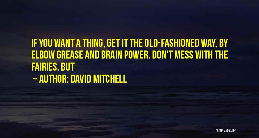 David Mitchell Quotes: If You Want A Thing, Get It The Old-fashioned Way, By Elbow Grease And Brain Power. Don't Mess With The