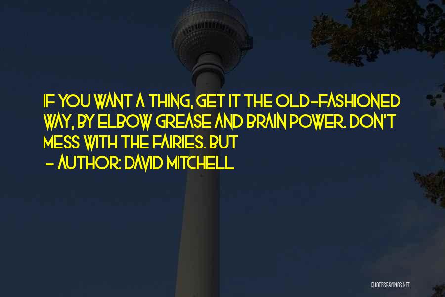 David Mitchell Quotes: If You Want A Thing, Get It The Old-fashioned Way, By Elbow Grease And Brain Power. Don't Mess With The