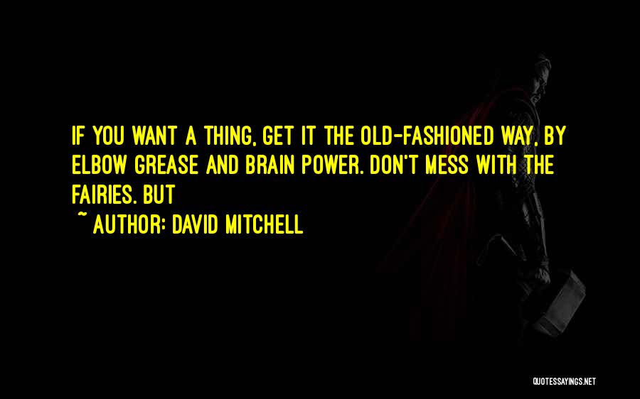 David Mitchell Quotes: If You Want A Thing, Get It The Old-fashioned Way, By Elbow Grease And Brain Power. Don't Mess With The