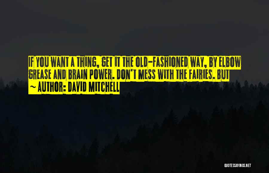 David Mitchell Quotes: If You Want A Thing, Get It The Old-fashioned Way, By Elbow Grease And Brain Power. Don't Mess With The