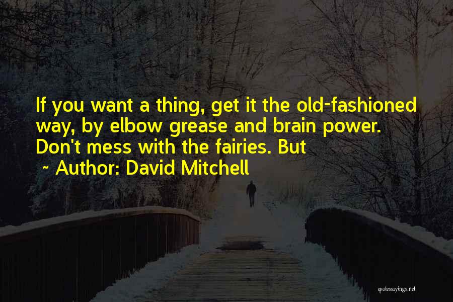 David Mitchell Quotes: If You Want A Thing, Get It The Old-fashioned Way, By Elbow Grease And Brain Power. Don't Mess With The