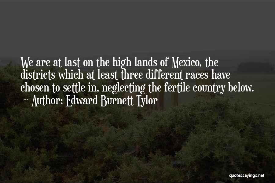 Edward Burnett Tylor Quotes: We Are At Last On The High Lands Of Mexico, The Districts Which At Least Three Different Races Have Chosen