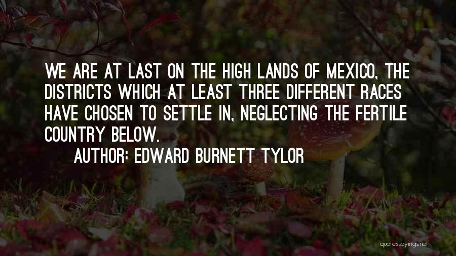 Edward Burnett Tylor Quotes: We Are At Last On The High Lands Of Mexico, The Districts Which At Least Three Different Races Have Chosen