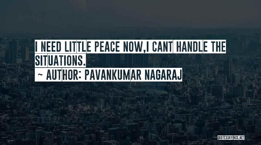 Pavankumar Nagaraj Quotes: I Need Little Peace Now,i Cant Handle The Situations.