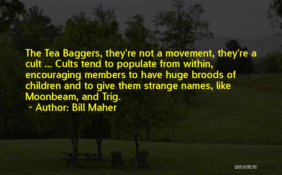 Bill Maher Quotes: The Tea Baggers, They're Not A Movement, They're A Cult ... Cults Tend To Populate From Within, Encouraging Members To