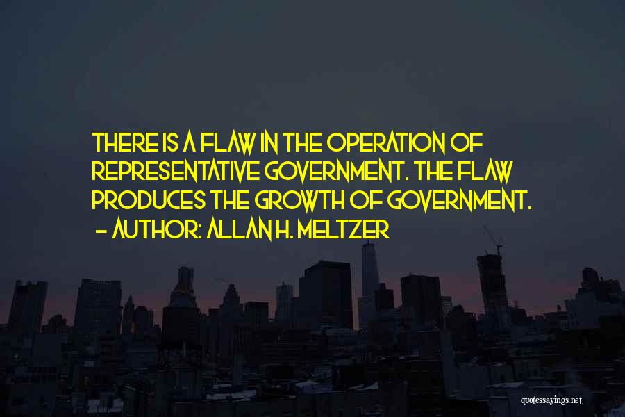 Allan H. Meltzer Quotes: There Is A Flaw In The Operation Of Representative Government. The Flaw Produces The Growth Of Government.