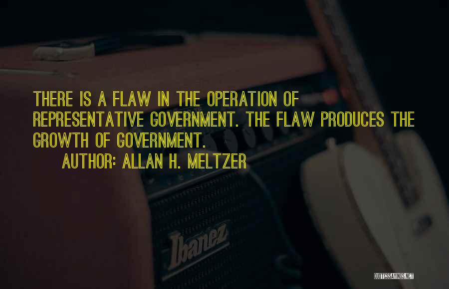 Allan H. Meltzer Quotes: There Is A Flaw In The Operation Of Representative Government. The Flaw Produces The Growth Of Government.