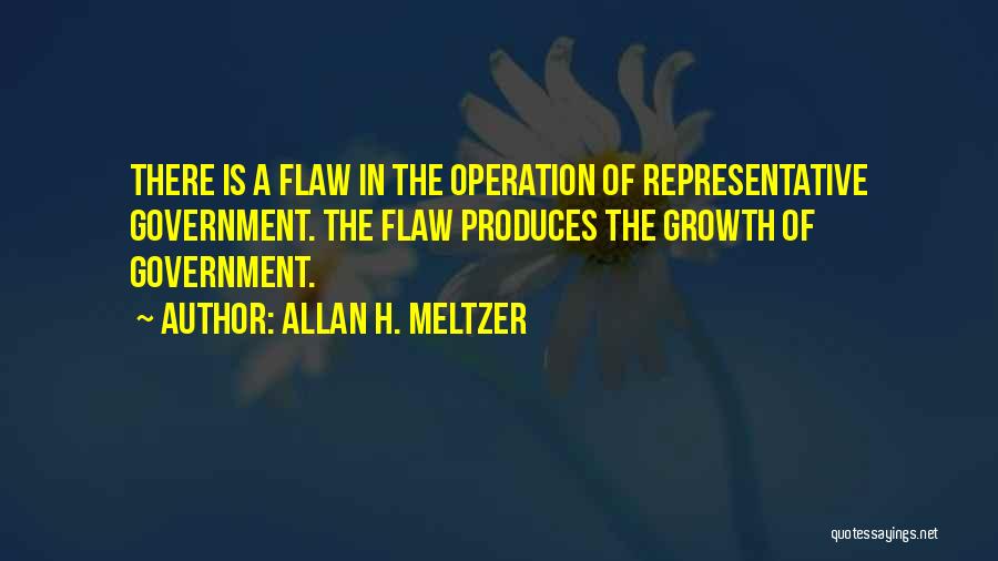 Allan H. Meltzer Quotes: There Is A Flaw In The Operation Of Representative Government. The Flaw Produces The Growth Of Government.