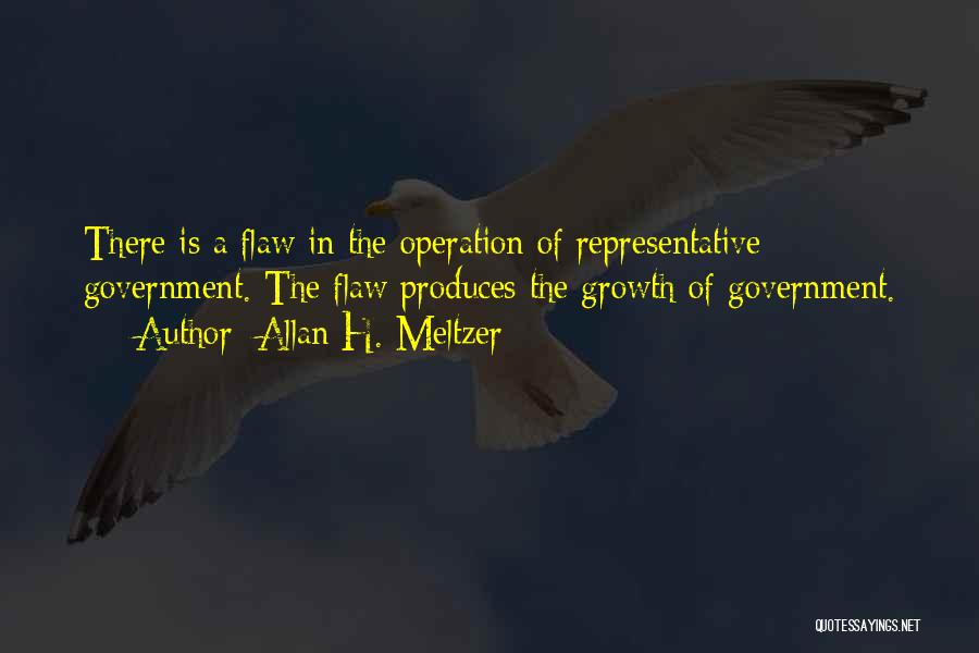 Allan H. Meltzer Quotes: There Is A Flaw In The Operation Of Representative Government. The Flaw Produces The Growth Of Government.