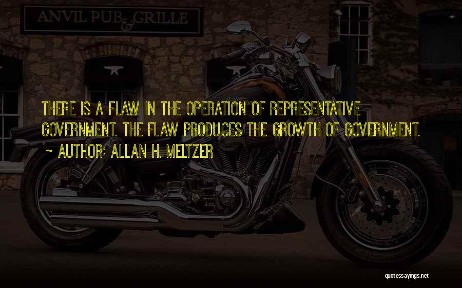 Allan H. Meltzer Quotes: There Is A Flaw In The Operation Of Representative Government. The Flaw Produces The Growth Of Government.