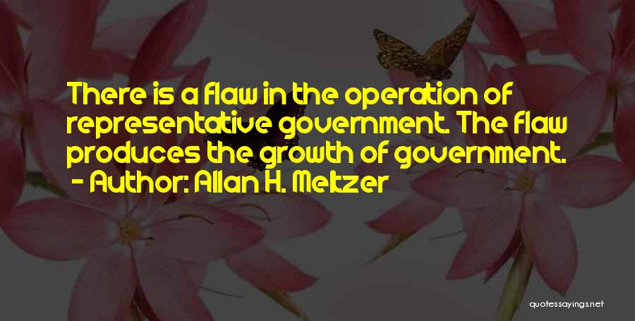 Allan H. Meltzer Quotes: There Is A Flaw In The Operation Of Representative Government. The Flaw Produces The Growth Of Government.