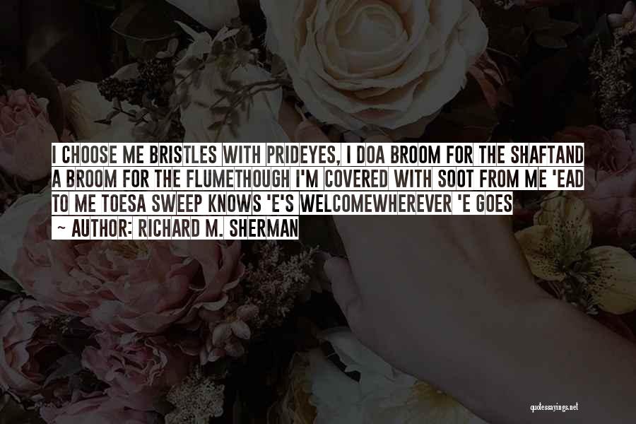 Richard M. Sherman Quotes: I Choose Me Bristles With Prideyes, I Doa Broom For The Shaftand A Broom For The Flumethough I'm Covered With