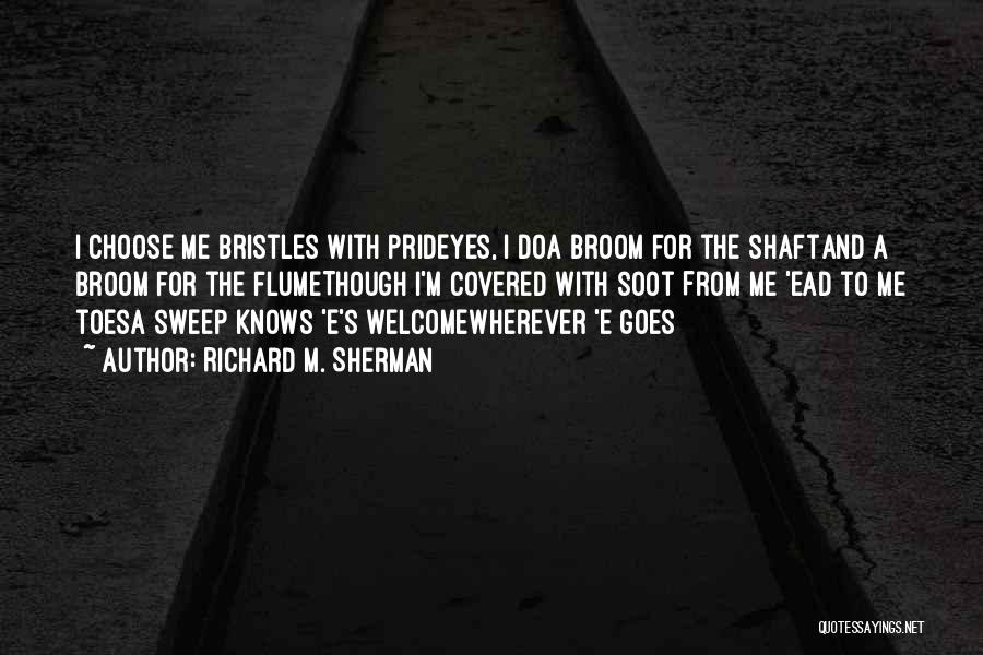 Richard M. Sherman Quotes: I Choose Me Bristles With Prideyes, I Doa Broom For The Shaftand A Broom For The Flumethough I'm Covered With