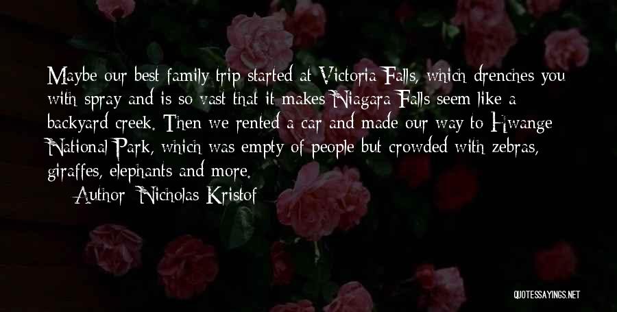 Nicholas Kristof Quotes: Maybe Our Best Family Trip Started At Victoria Falls, Which Drenches You With Spray And Is So Vast That It