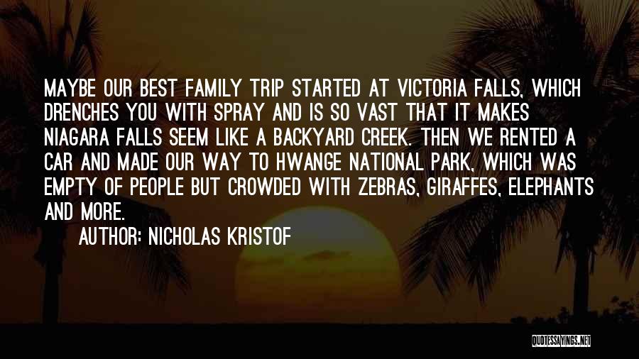 Nicholas Kristof Quotes: Maybe Our Best Family Trip Started At Victoria Falls, Which Drenches You With Spray And Is So Vast That It