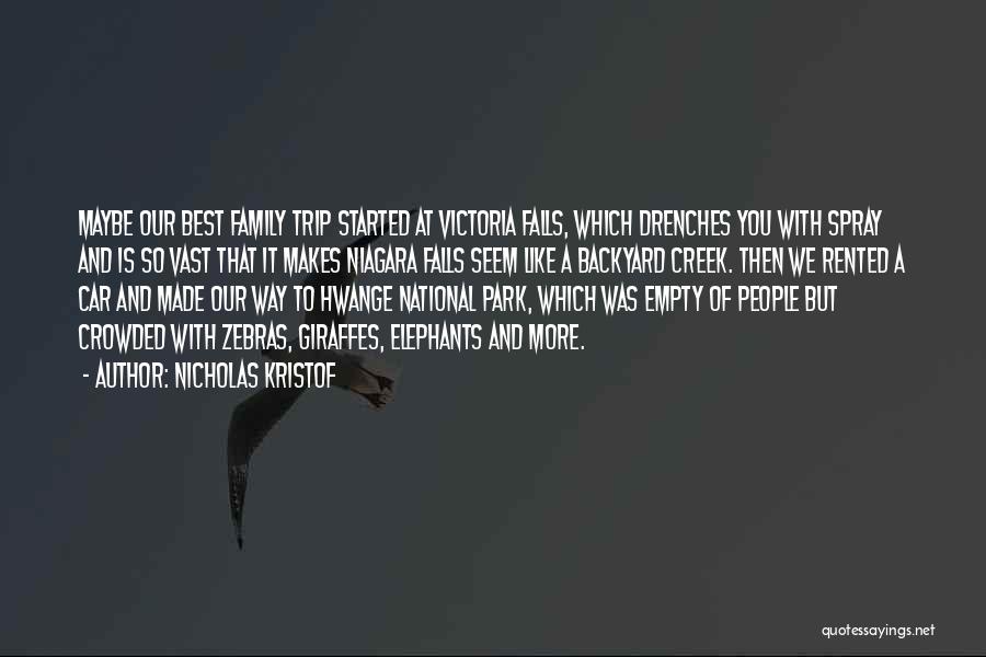 Nicholas Kristof Quotes: Maybe Our Best Family Trip Started At Victoria Falls, Which Drenches You With Spray And Is So Vast That It