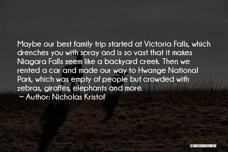 Nicholas Kristof Quotes: Maybe Our Best Family Trip Started At Victoria Falls, Which Drenches You With Spray And Is So Vast That It