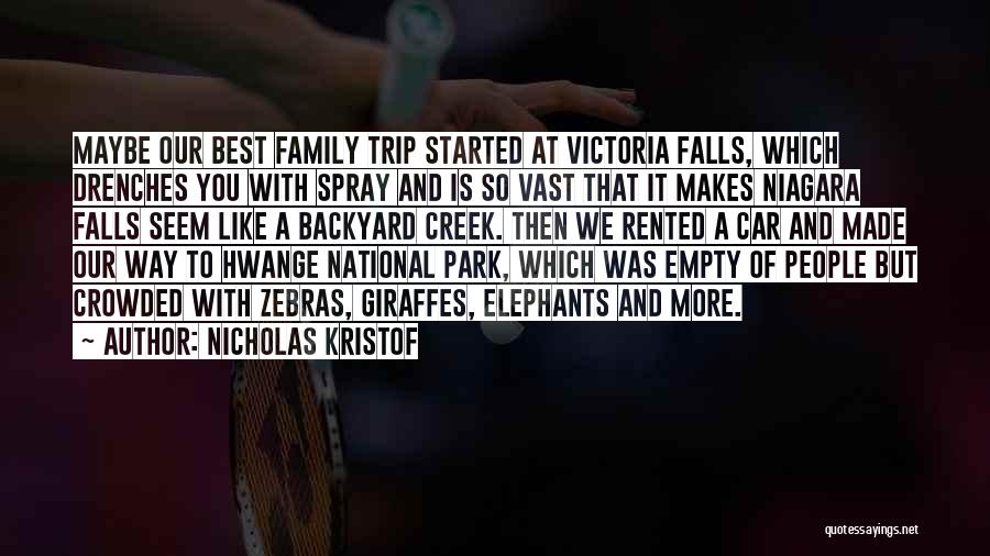 Nicholas Kristof Quotes: Maybe Our Best Family Trip Started At Victoria Falls, Which Drenches You With Spray And Is So Vast That It