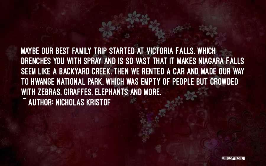 Nicholas Kristof Quotes: Maybe Our Best Family Trip Started At Victoria Falls, Which Drenches You With Spray And Is So Vast That It